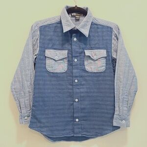 Kids' Y-3 Chambray colour blocked shirt